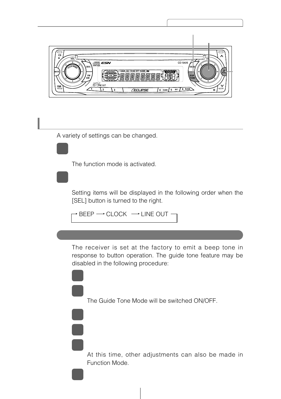 Making changes with function mode | Eclipse - Fujitsu Ten CD5405 User Manual | Page 29 / 67