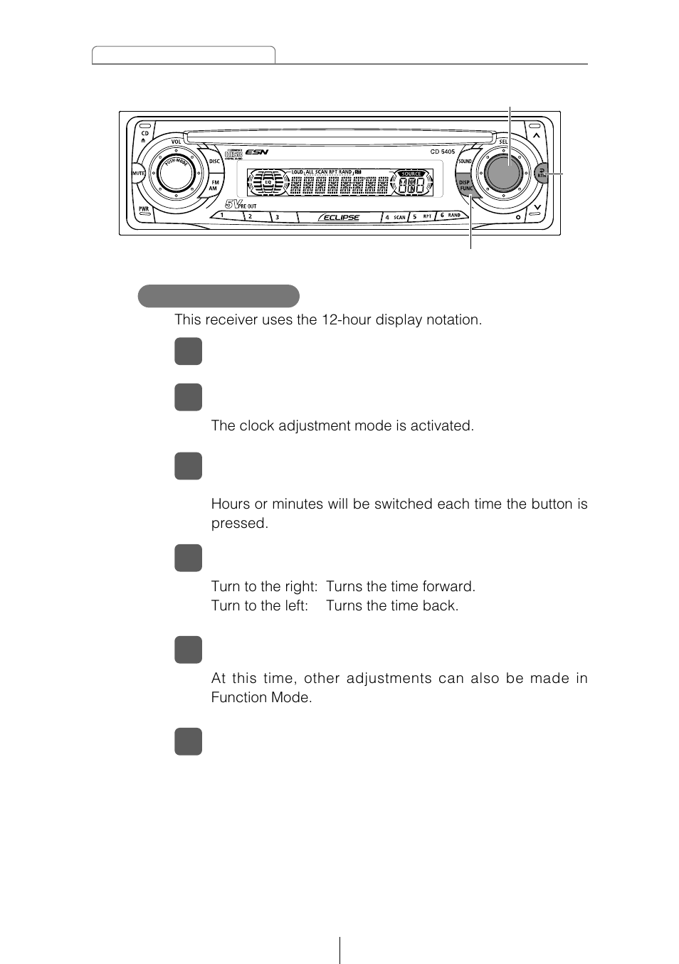 Eclipse - Fujitsu Ten CD5405 User Manual | Page 30 / 67