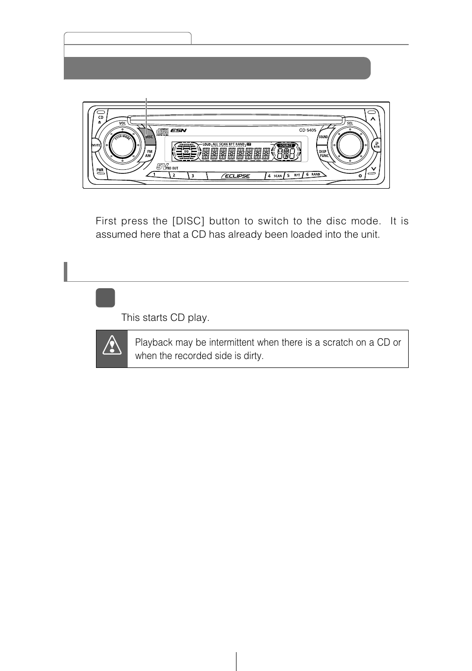 How to operate the cd player, Listening to cds | Eclipse - Fujitsu Ten CD5405 User Manual | Page 32 / 67