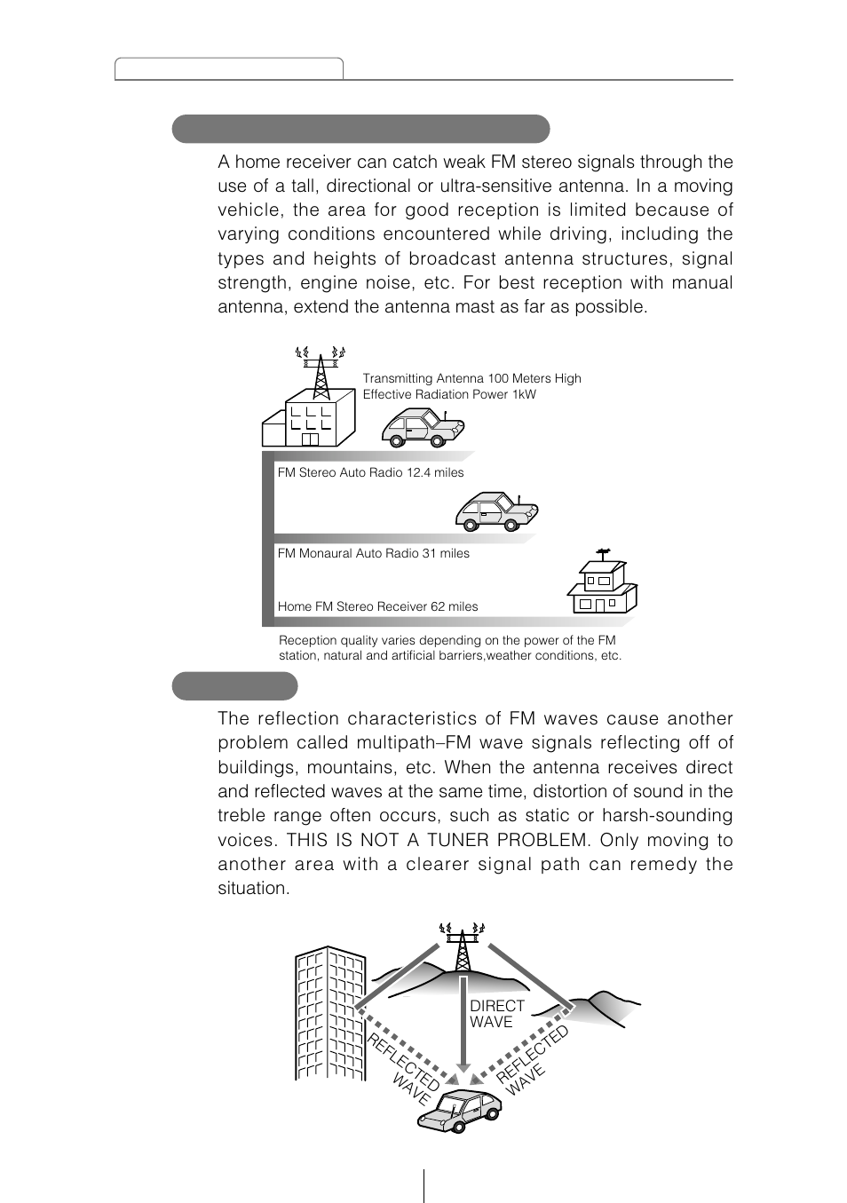 Reception area of fm broadcasts multipath | Eclipse - Fujitsu Ten CD5405 User Manual | Page 42 / 67