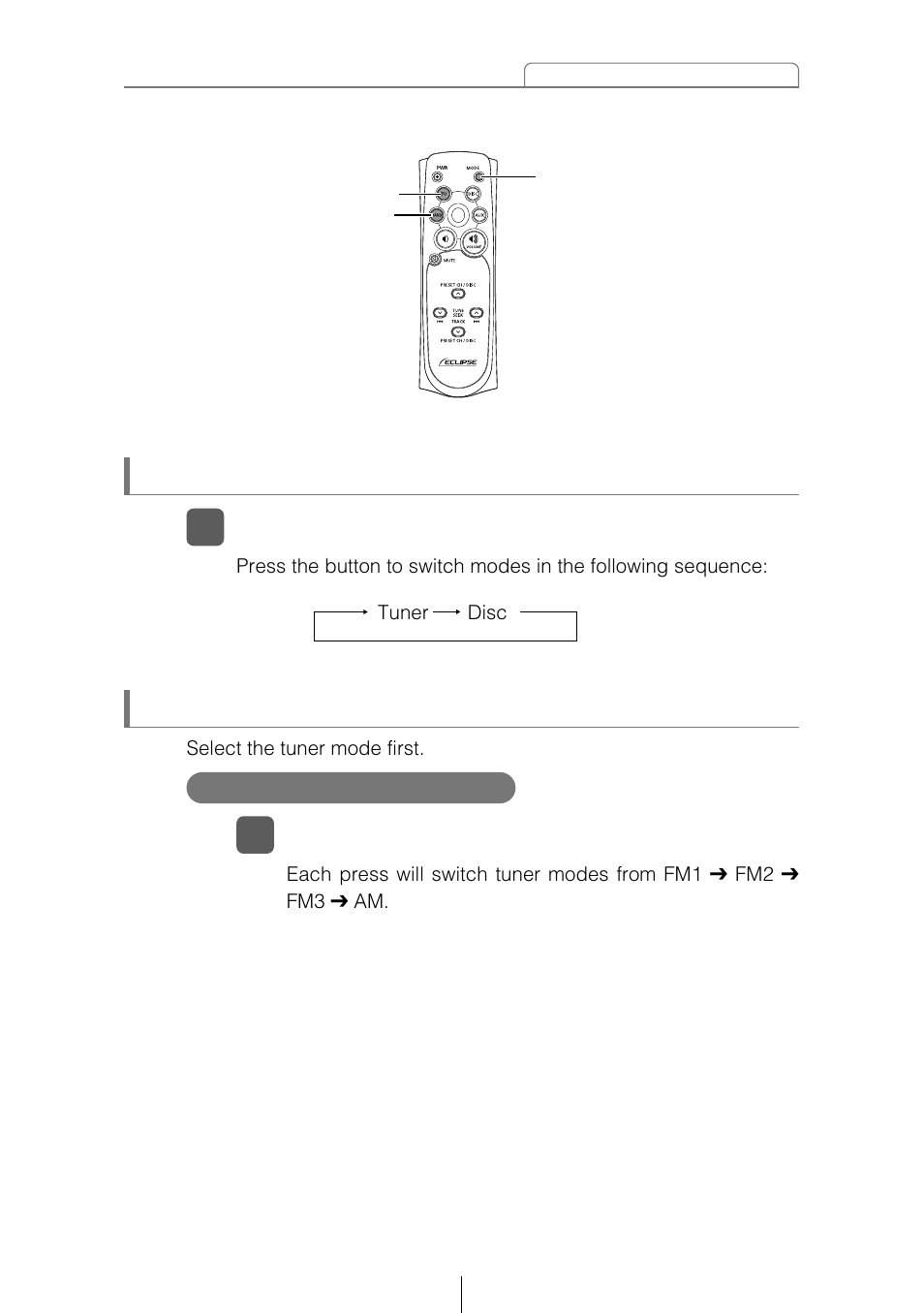 Switching playback modes, How to play the tuner | Eclipse - Fujitsu Ten CD5405 User Manual | Page 45 / 67