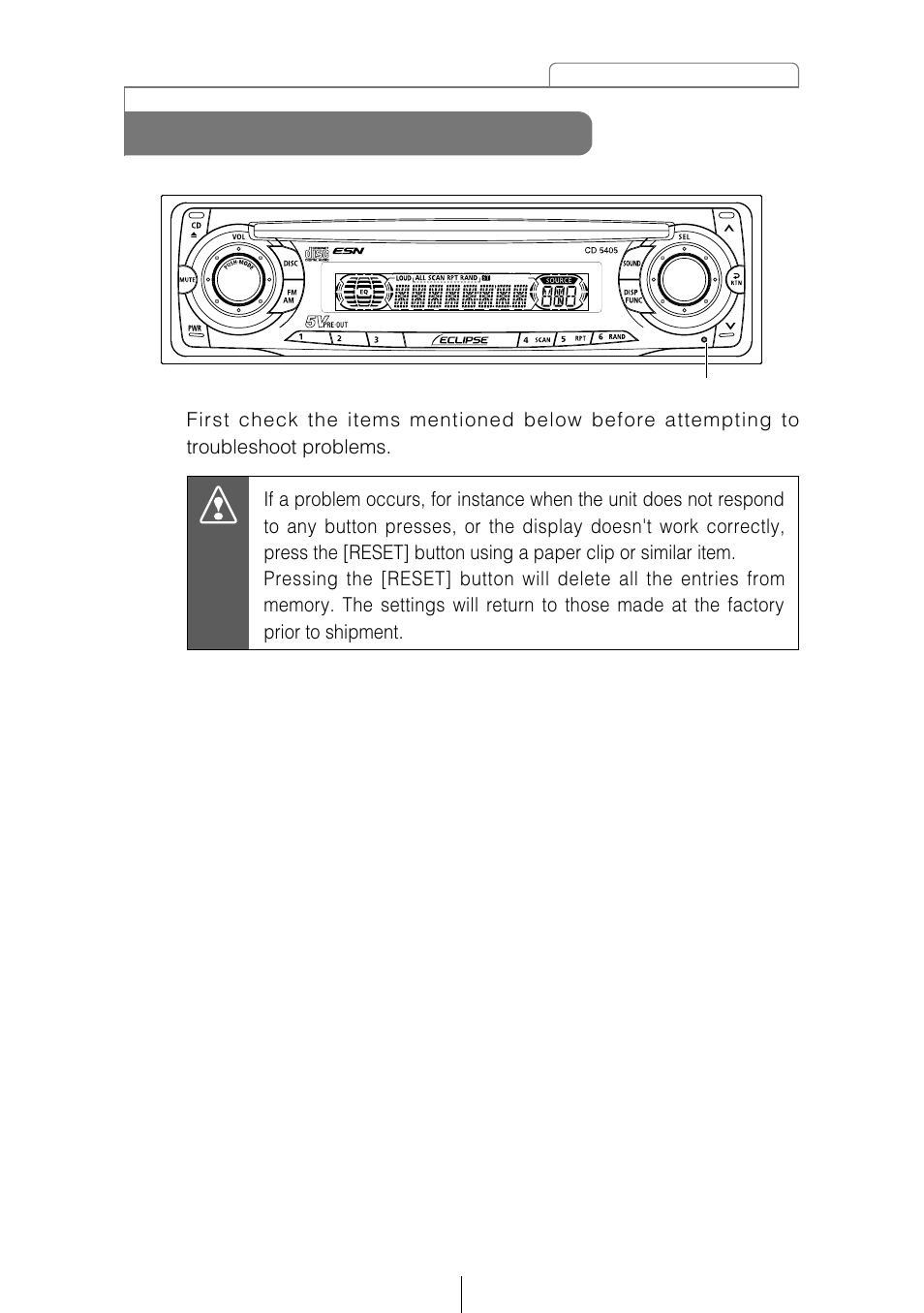 If you have a question | Eclipse - Fujitsu Ten CD5405 User Manual | Page 49 / 67