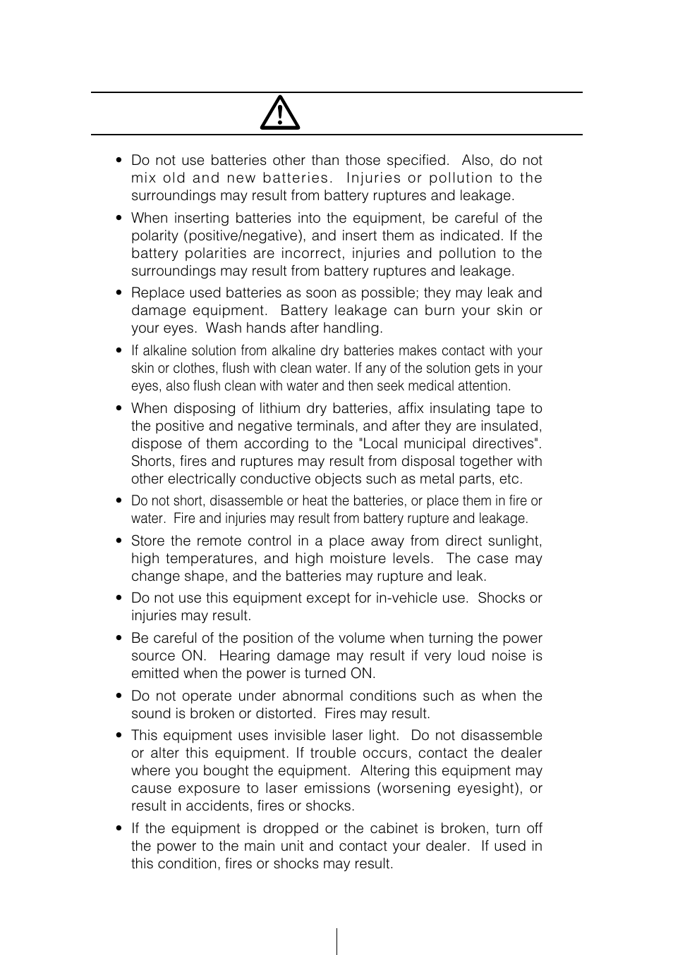 Caution | Eclipse - Fujitsu Ten CD5405 User Manual | Page 6 / 67