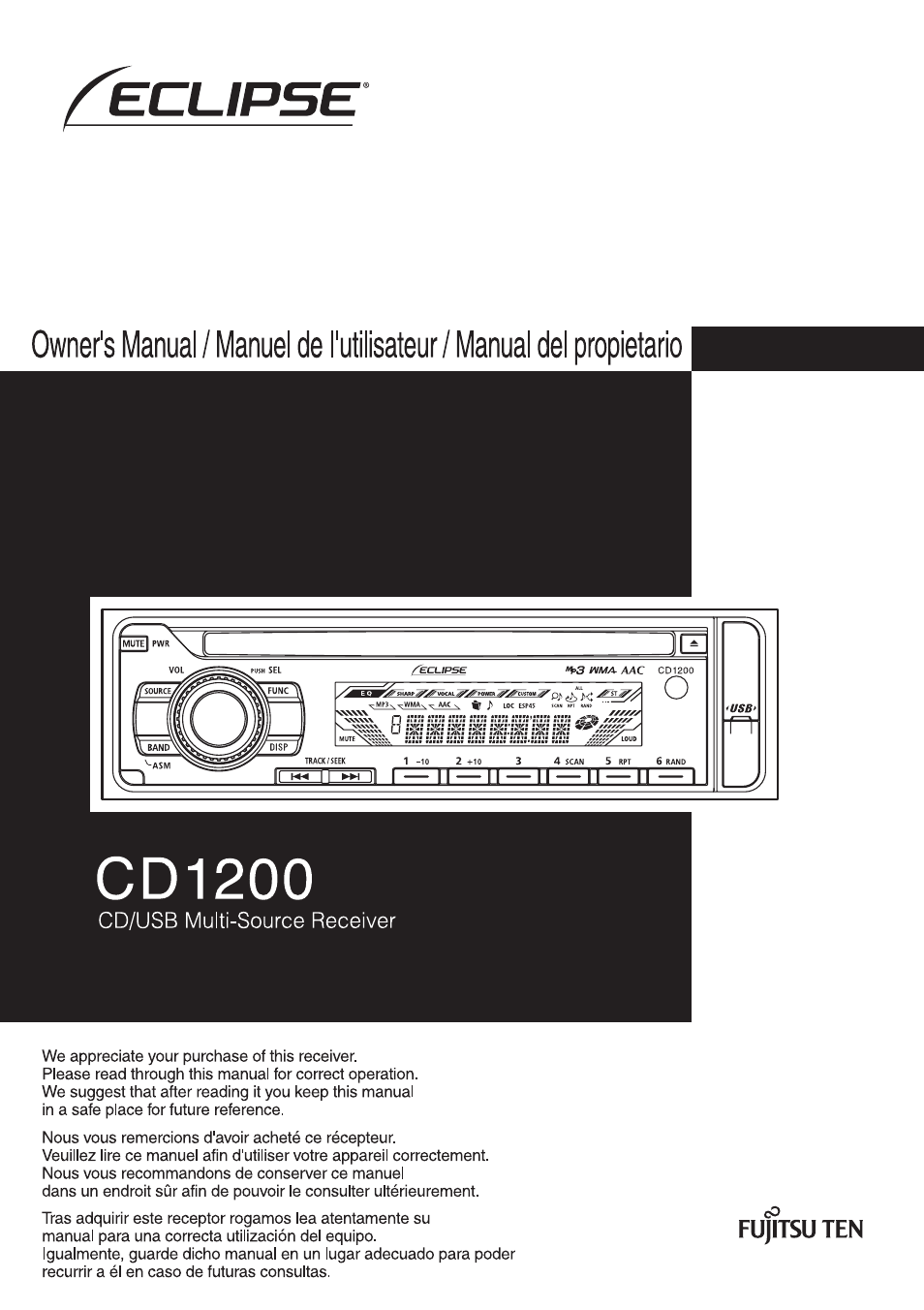 Eclipse - Fujitsu Ten CD1200 User Manual | 51 pages