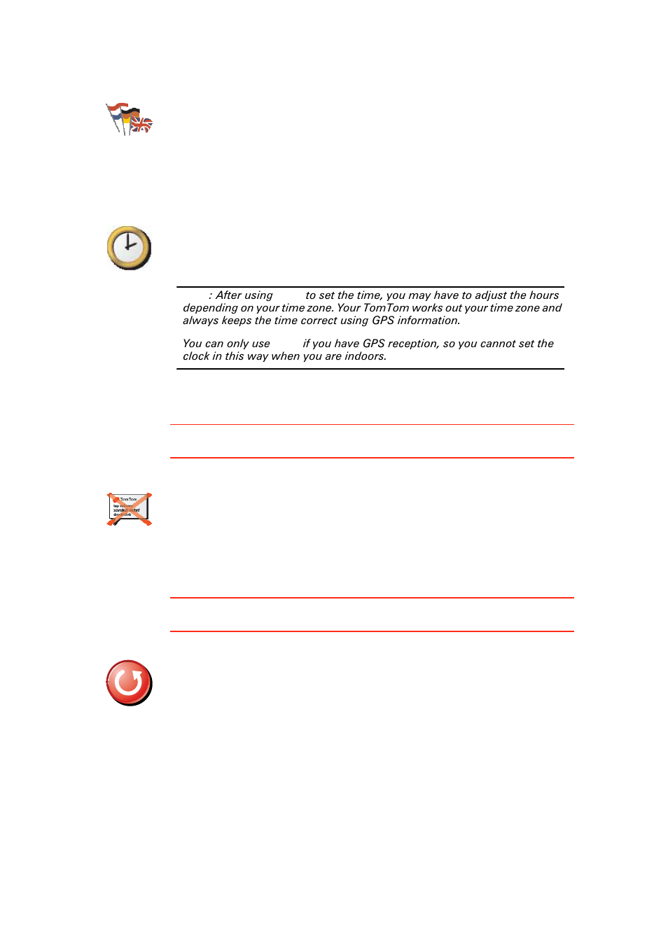 Change language, Set clock, Hide tips / show tips | Reset factory settings, Change language set clock hide tips / show tips | Eclipse - Fujitsu Ten TomTom User Manual | Page 57 / 78