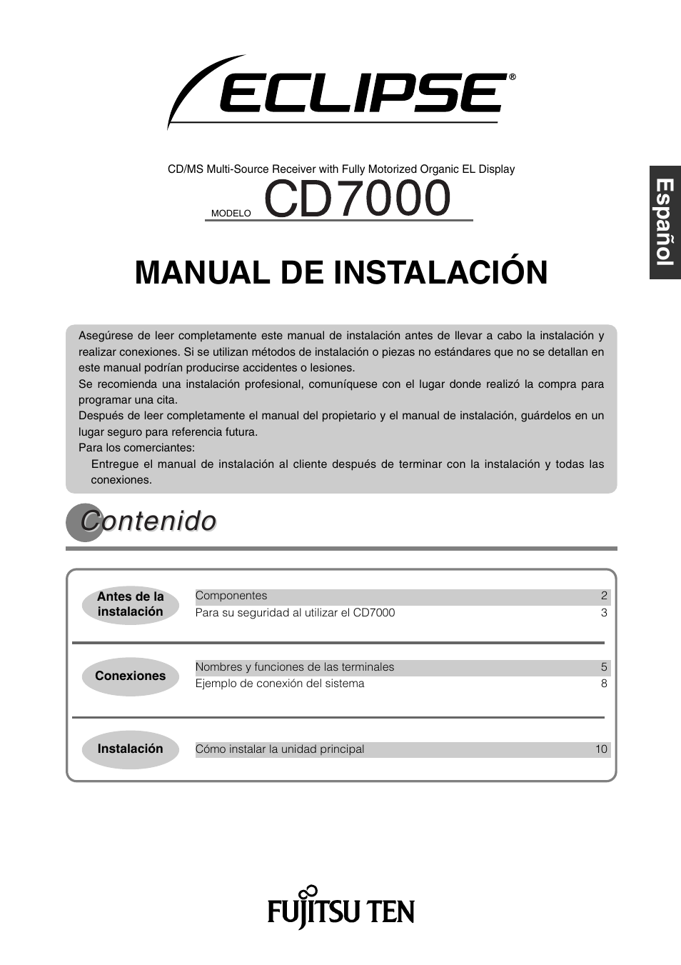 Eclipse - Fujitsu Ten CD7000 User Manual | Page 13 / 36