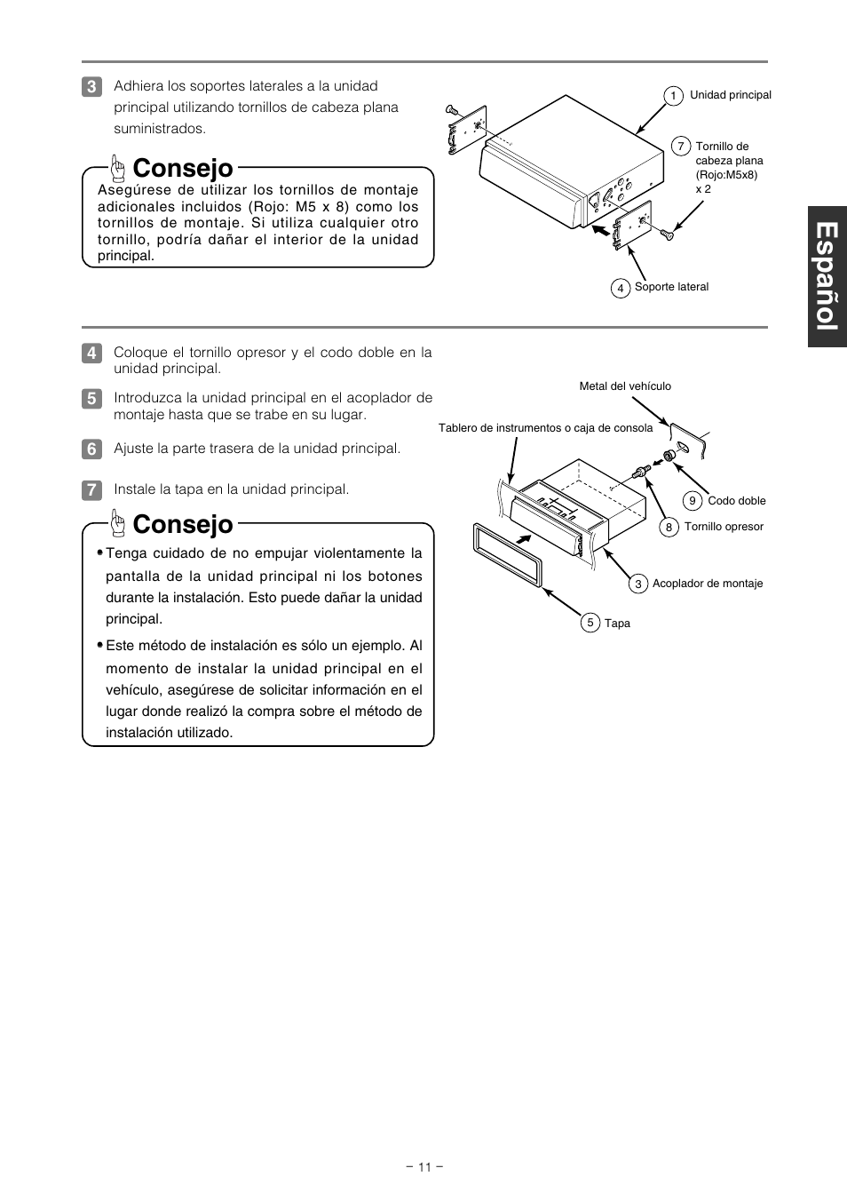 Consejo | Eclipse - Fujitsu Ten CD7000 User Manual | Page 23 / 36