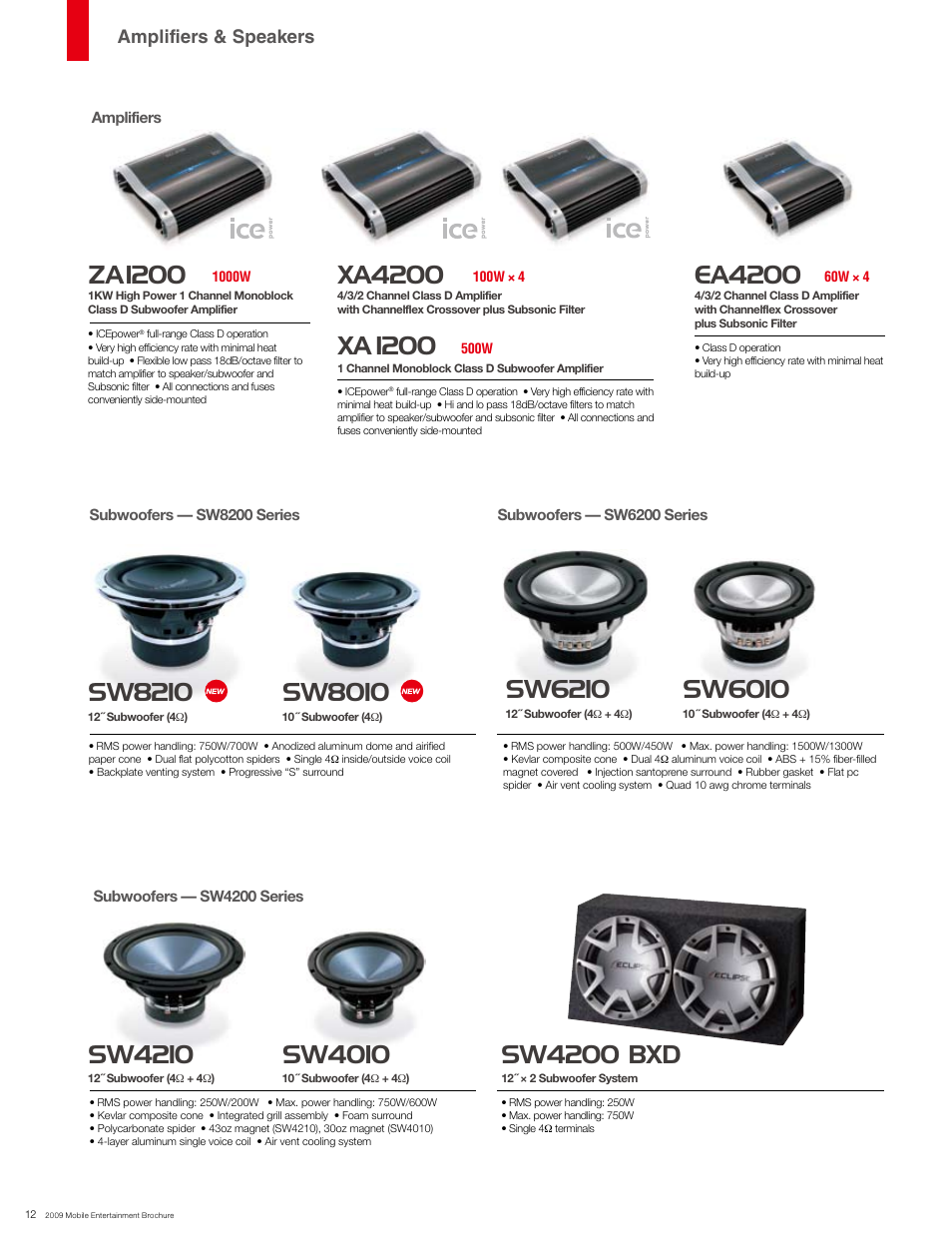 Za1200, Xa4200, Ea4200 | Xa 1200, Sw8210, Sw8010, Sw6210, Sw6010, Sw4200 bxd, Sw4210 | Eclipse - Fujitsu Ten AVN6610 User Manual | Page 12 / 18