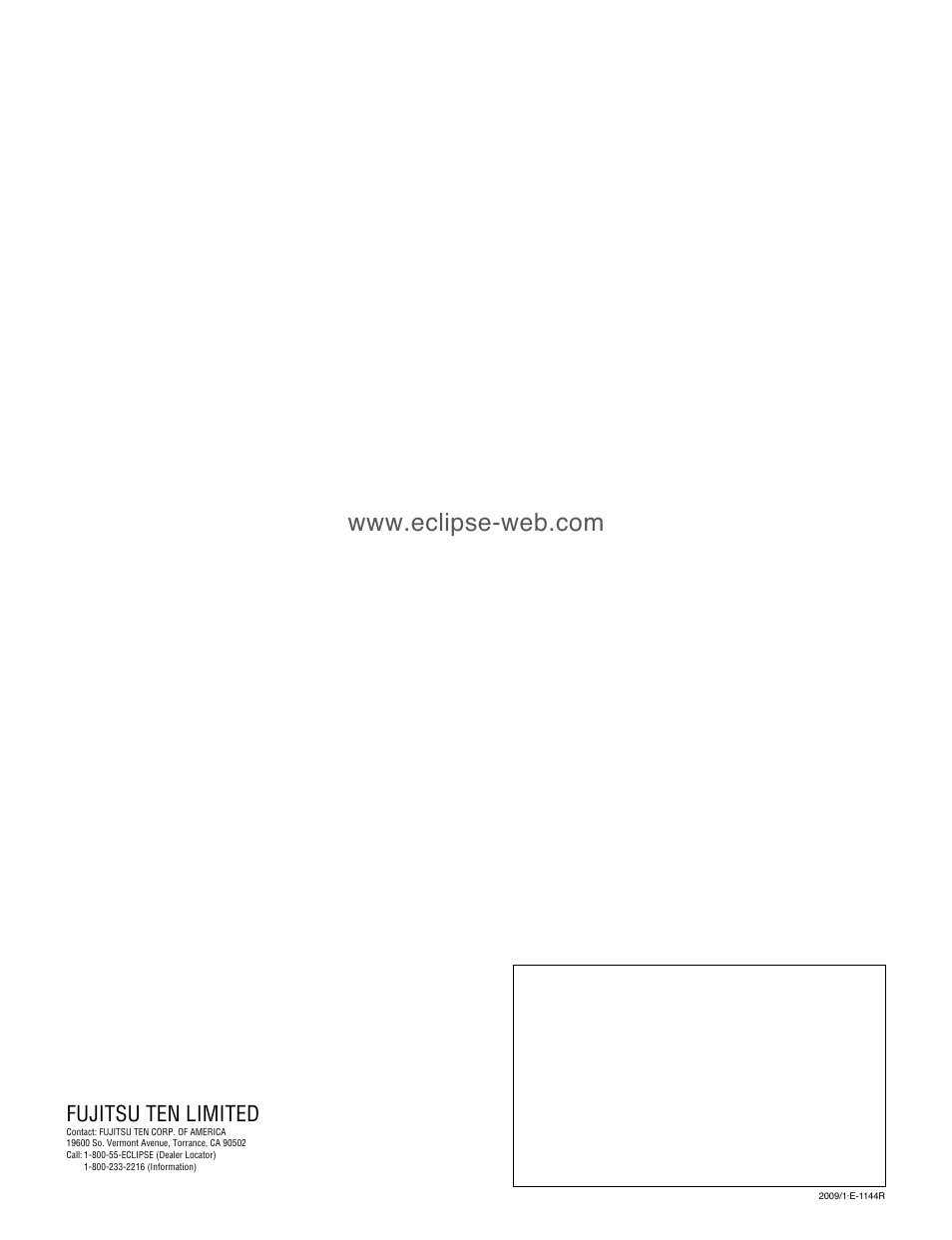 New beginnings, Fujitsu ten limited, 2009 mobile entertainment preview | Eclipse - Fujitsu Ten AVN6610 User Manual | Page 18 / 18