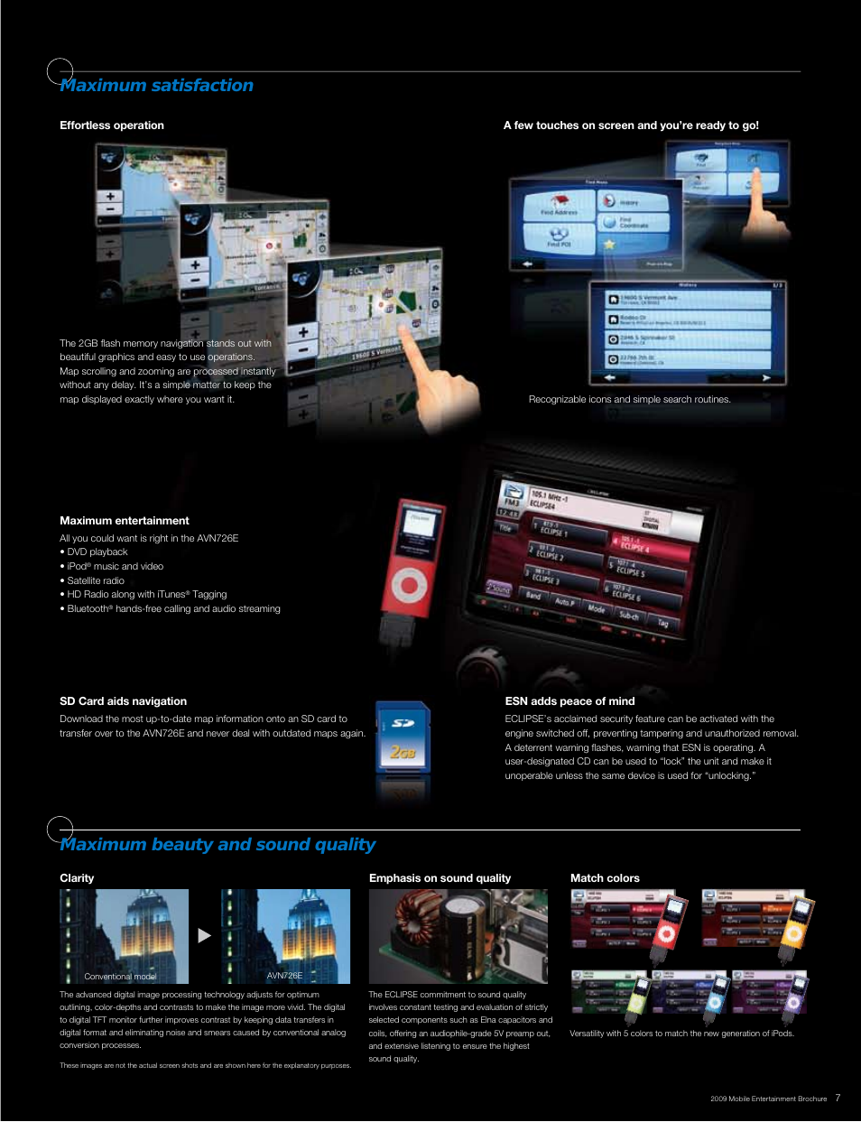 Designed to excel, Avn726e | Eclipse - Fujitsu Ten AVN6610 User Manual | Page 7 / 18