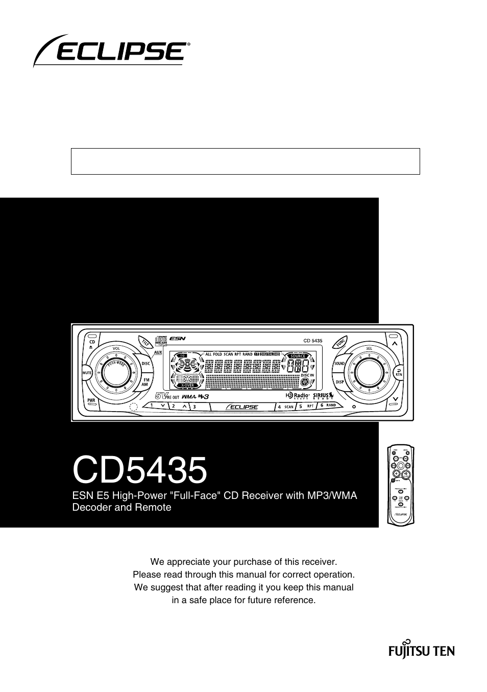 Eclipse - Fujitsu Ten CD5435 User Manual | 128 pages