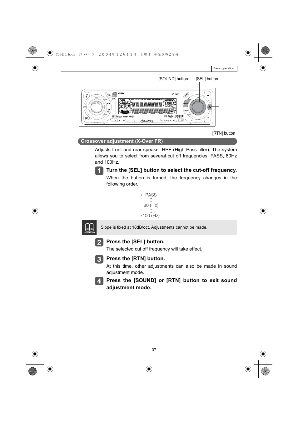 Eclipse - Fujitsu Ten CD5435 User Manual | Page 37 / 128