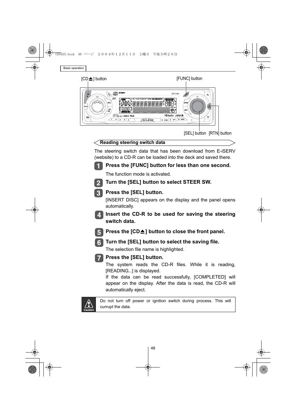 Eclipse - Fujitsu Ten CD5435 User Manual | Page 48 / 128