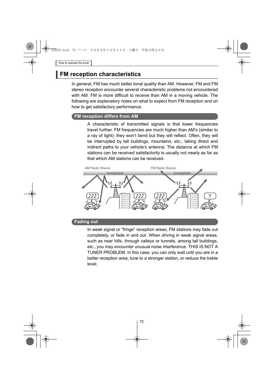 Fm reception characteristics | Eclipse - Fujitsu Ten CD5435 User Manual | Page 72 / 128