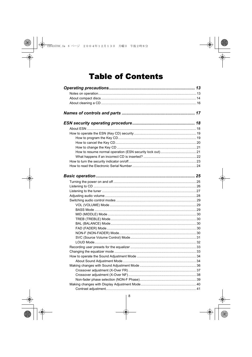 Eclipse - Fujitsu Ten CD5435 User Manual | Page 8 / 128