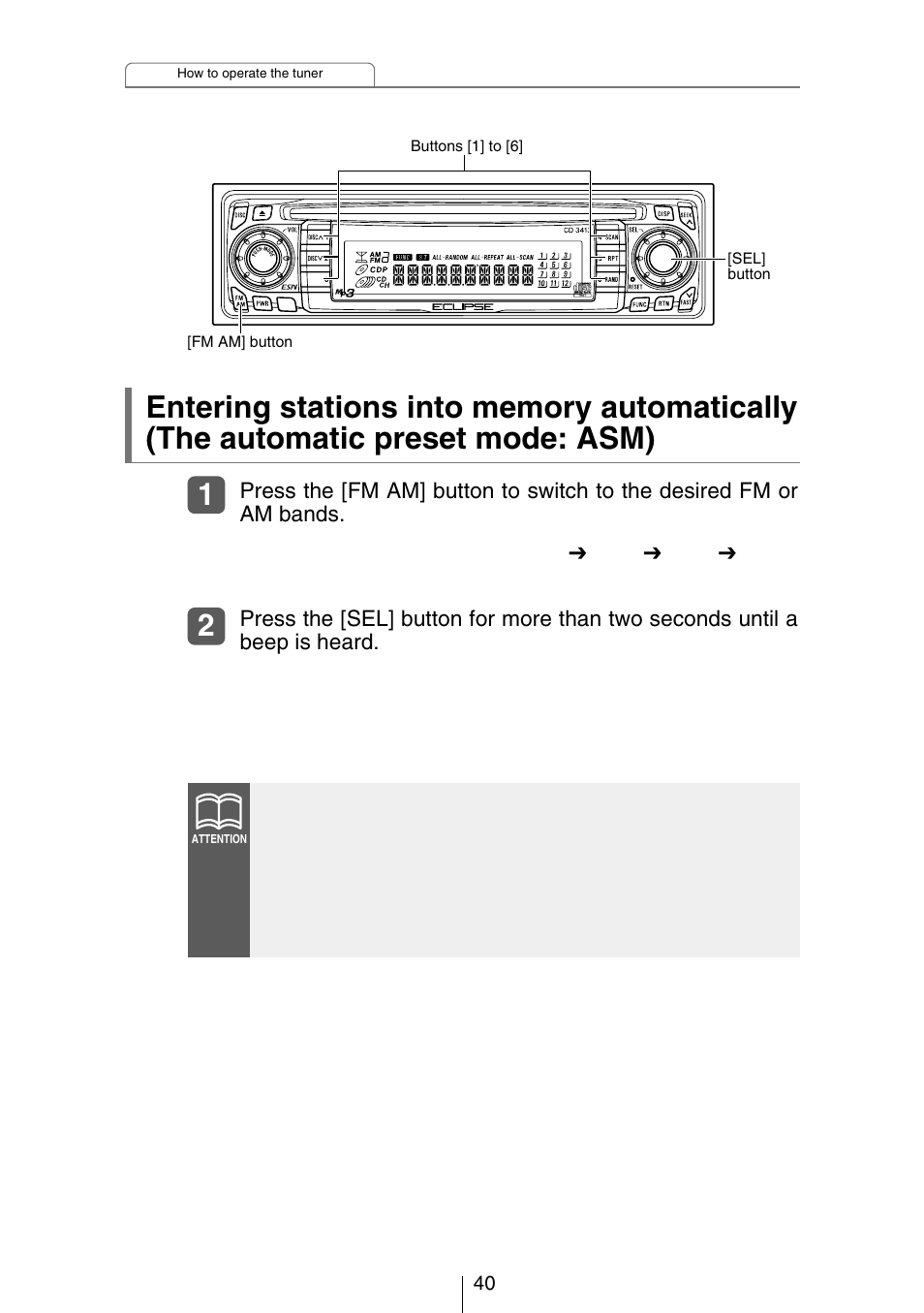 Eclipse - Fujitsu Ten CH3083  EN User Manual | Page 40 / 76