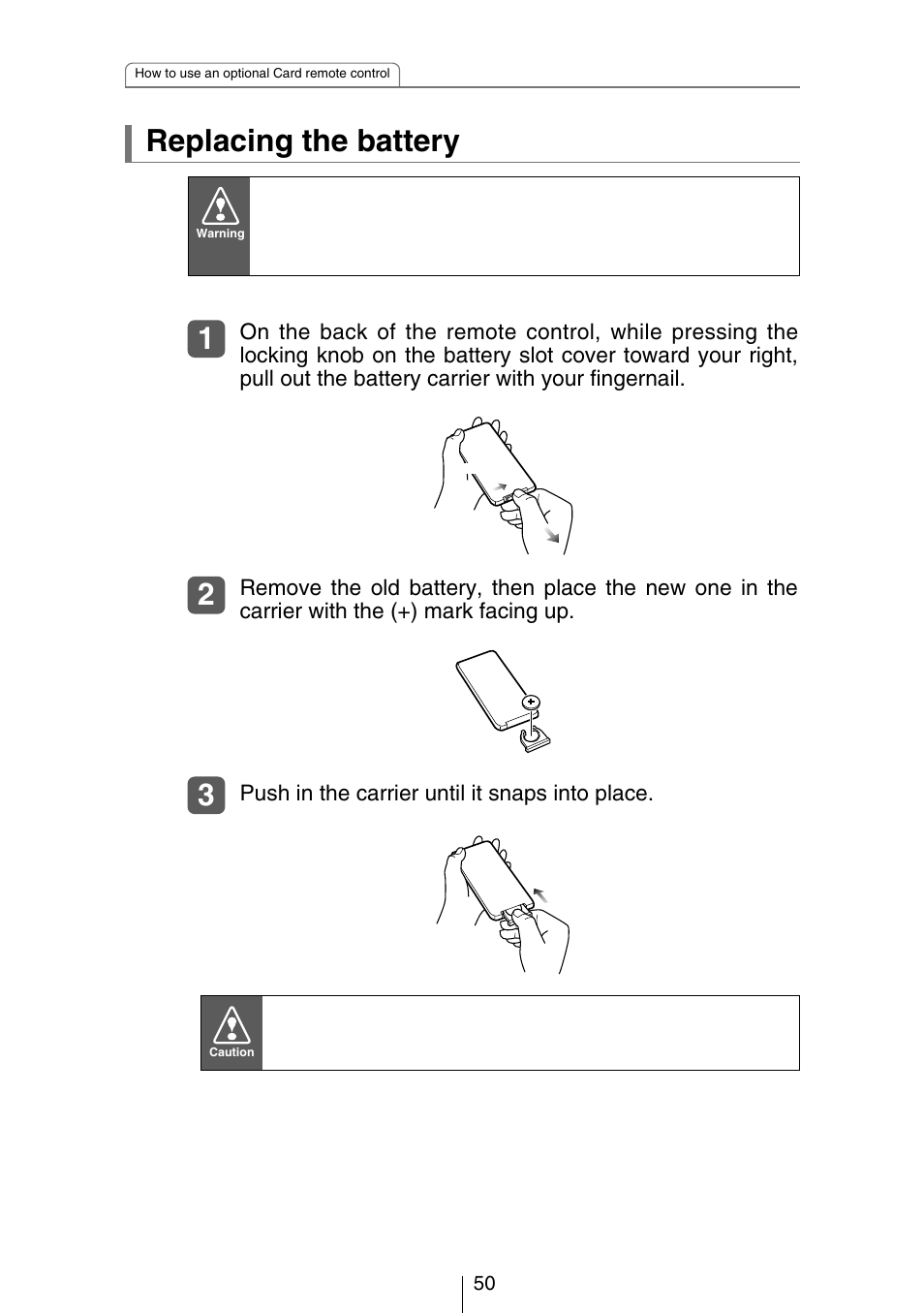 Replacing the battery | Eclipse - Fujitsu Ten CH3083  EN User Manual | Page 50 / 76