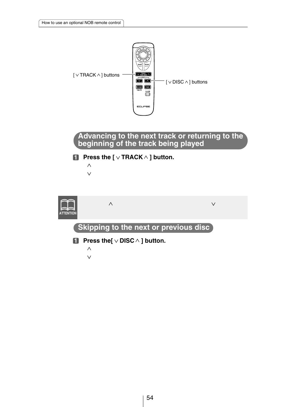 Skipping to the next or previous disc | Eclipse - Fujitsu Ten CH3083  EN User Manual | Page 54 / 76