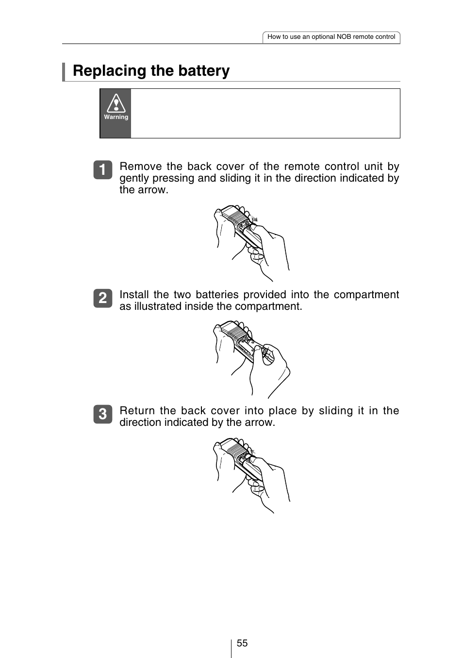 Replacing the battery | Eclipse - Fujitsu Ten CH3083  EN User Manual | Page 55 / 76