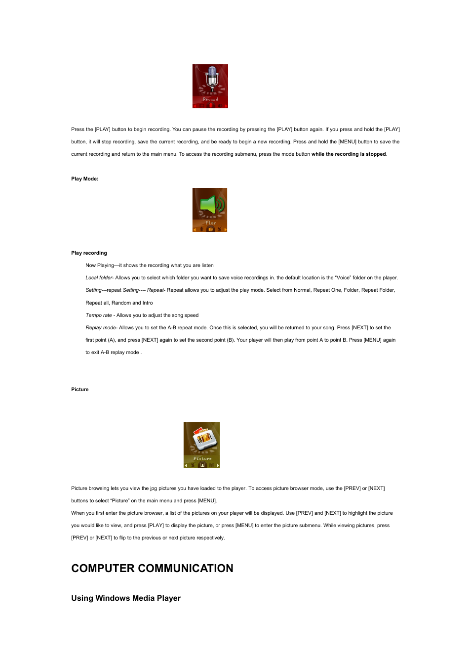 Computer communication, Using windows media player | Eclipse - Fujitsu Ten 180 User Manual | Page 6 / 13