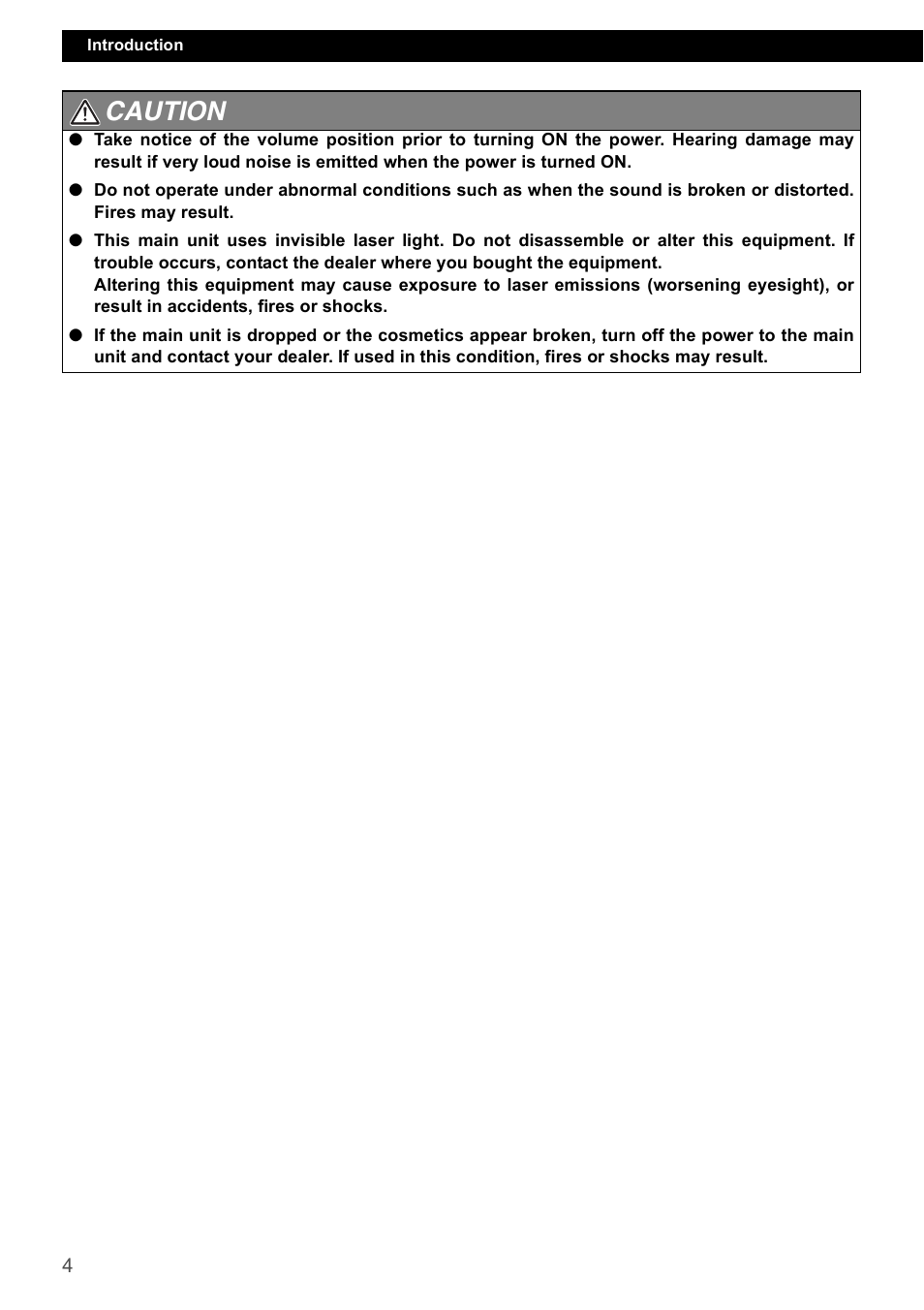 Caution | Eclipse - Fujitsu Ten CD1000 User Manual | Page 4 / 99