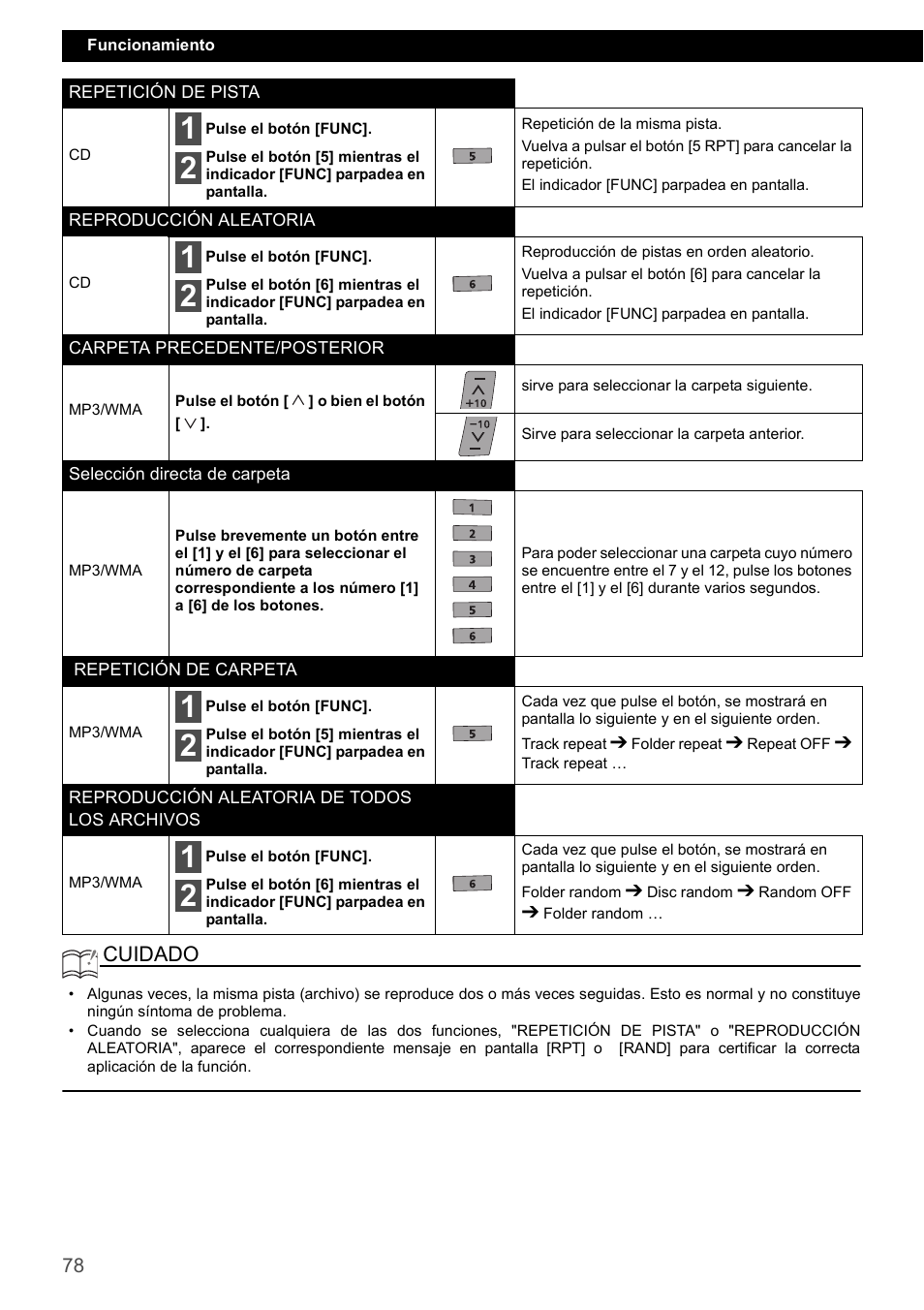 Cuidado | Eclipse - Fujitsu Ten CD1000 User Manual | Page 78 / 99