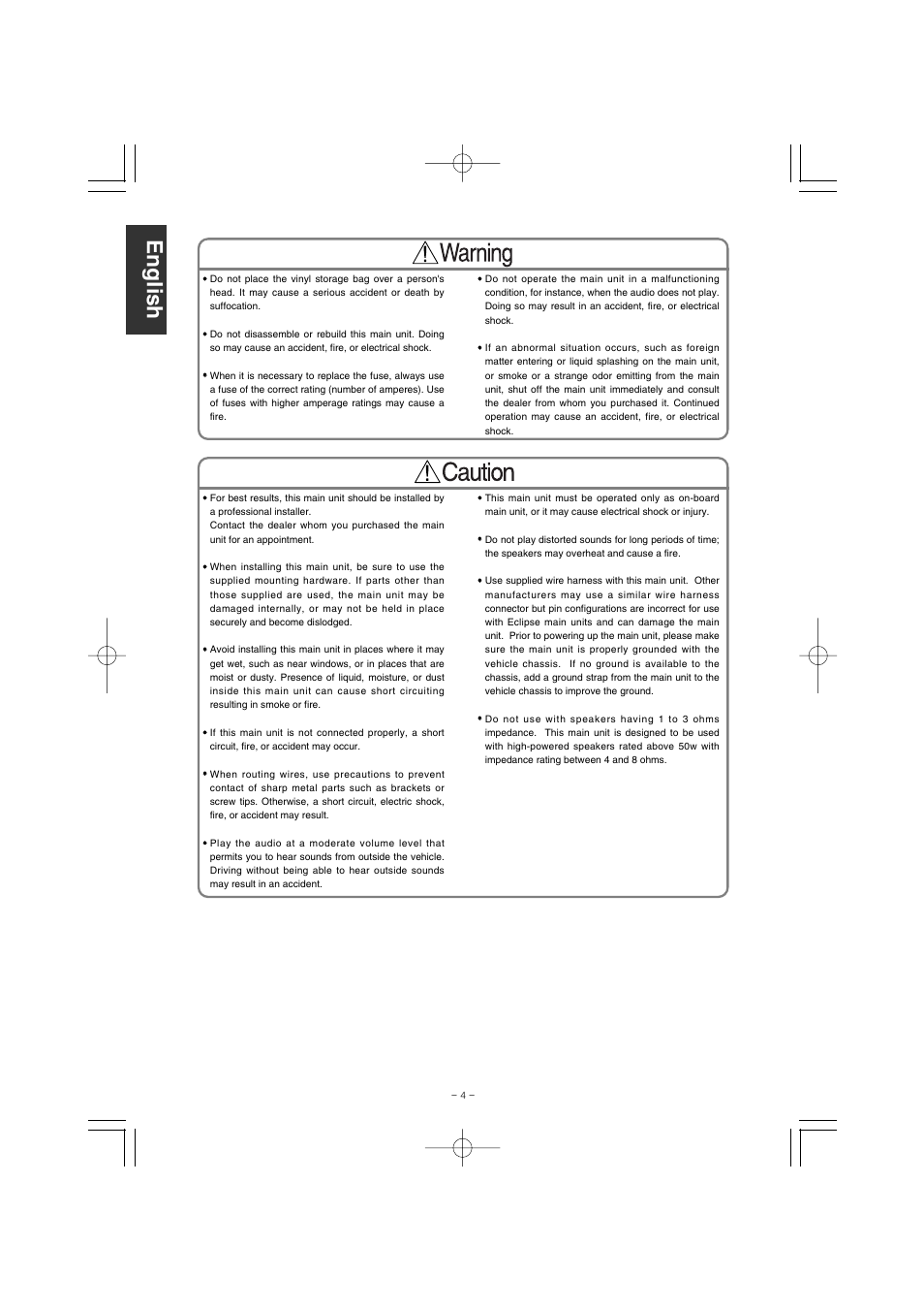 Eclipse - Fujitsu Ten CD1000 User Manual | Page 4 / 36