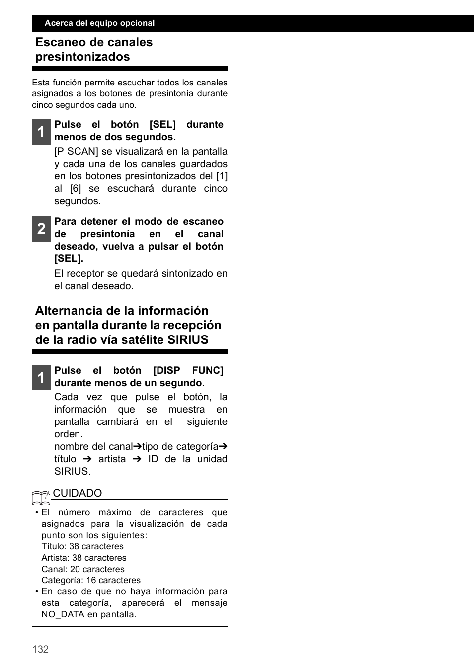 Escaneo de canales presintonizados | Eclipse - Fujitsu Ten CD2000 User Manual | Page 132 / 141