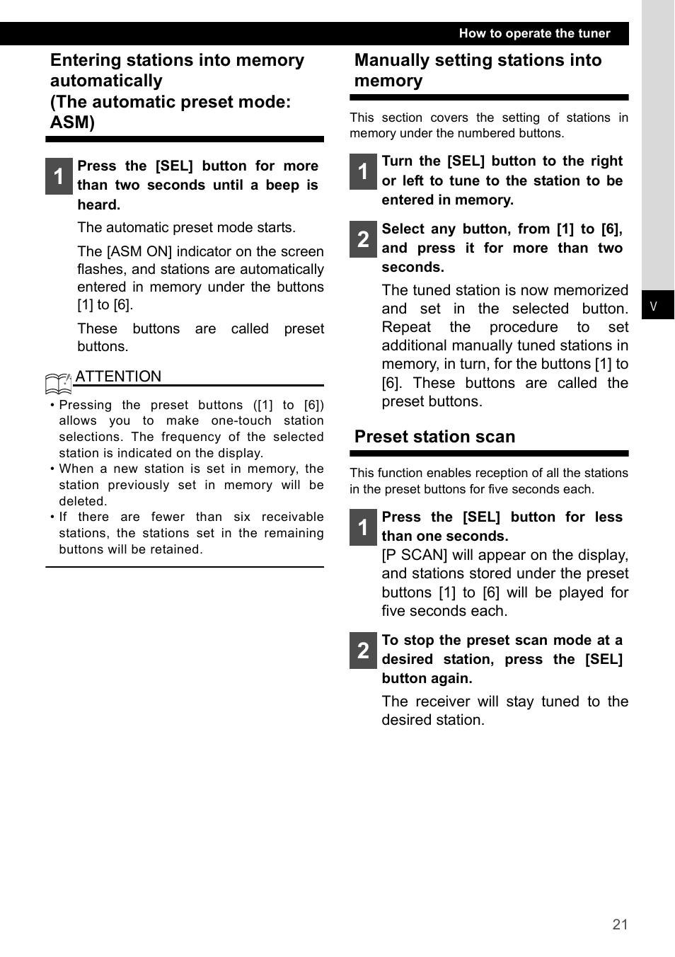 Manually setting stations into memory, Preset station scan | Eclipse - Fujitsu Ten CD2000 User Manual | Page 21 / 141