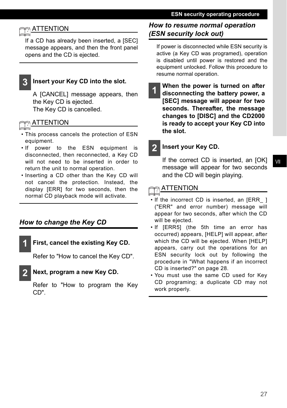 How to change the key cd | Eclipse - Fujitsu Ten CD2000 User Manual | Page 27 / 141