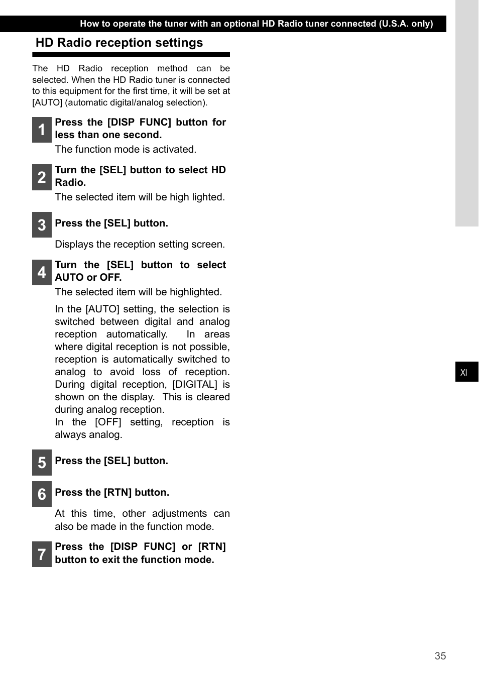 Hd radio reception settings | Eclipse - Fujitsu Ten CD2000 User Manual | Page 35 / 141