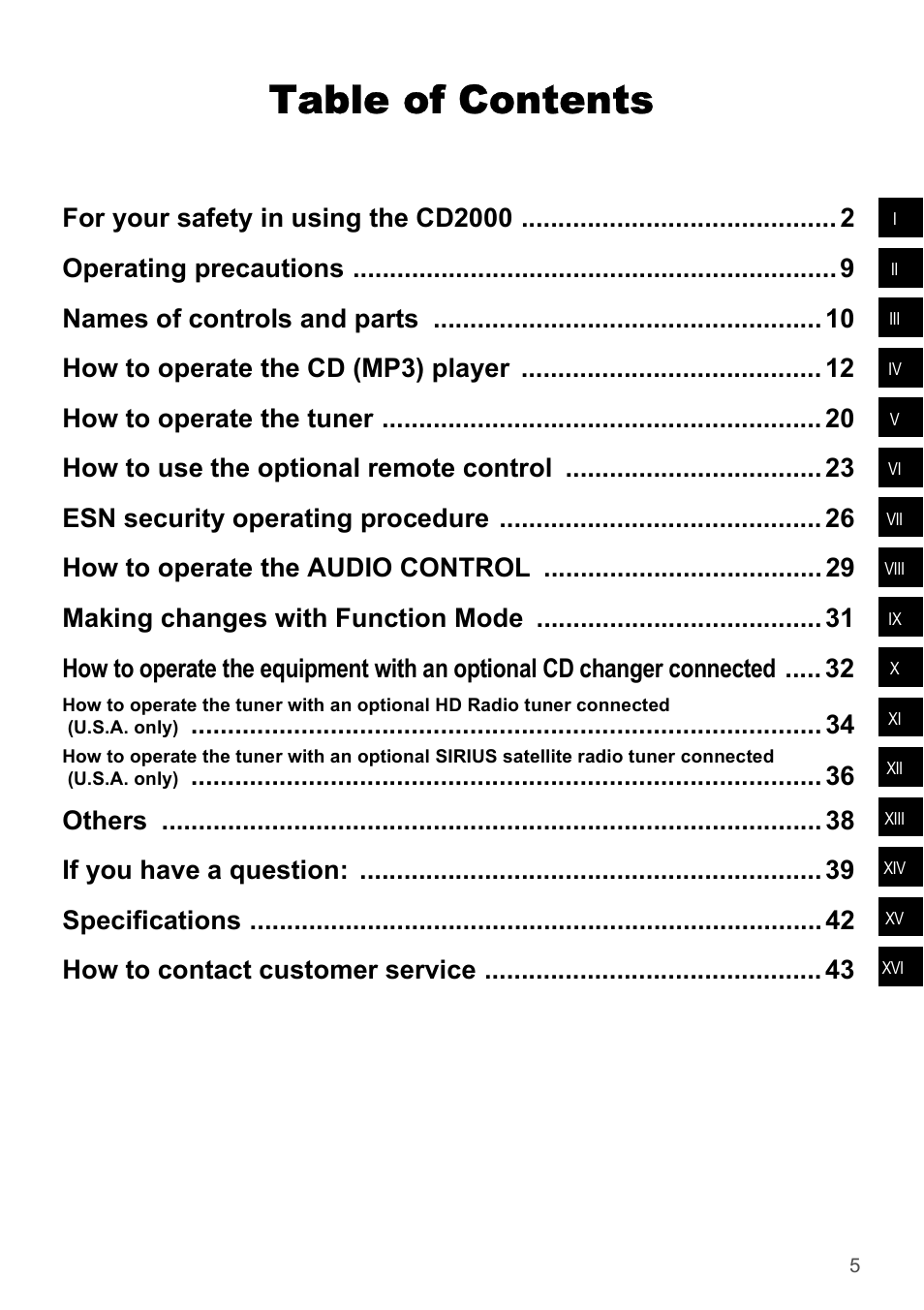 Eclipse - Fujitsu Ten CD2000 User Manual | Page 5 / 141