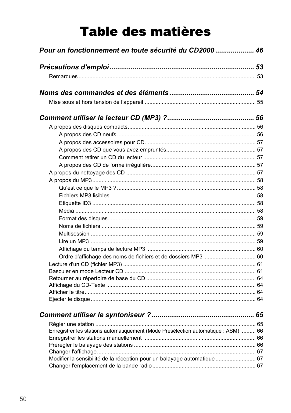 Eclipse - Fujitsu Ten CD2000 User Manual | Page 50 / 141