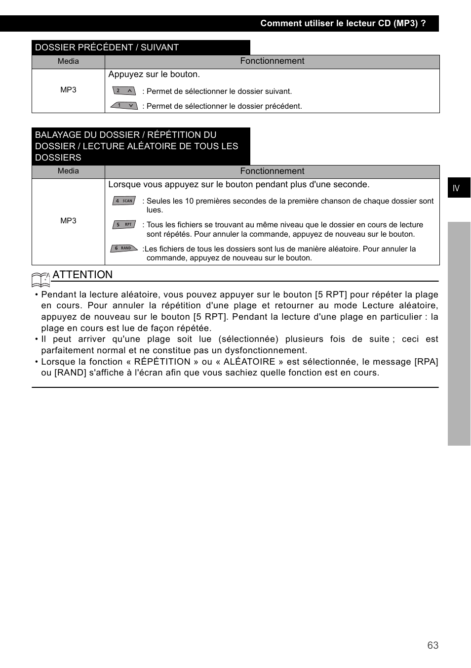 Attention | Eclipse - Fujitsu Ten CD2000 User Manual | Page 63 / 141