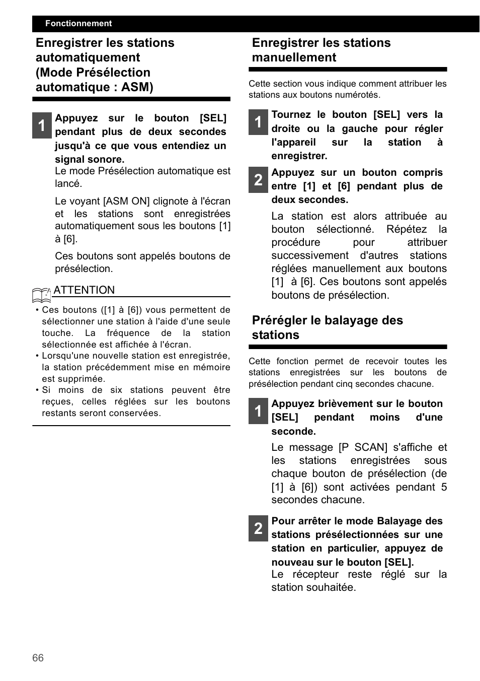 Enregistrer les stations manuellement, Prérégler le balayage des stations | Eclipse - Fujitsu Ten CD2000 User Manual | Page 66 / 141