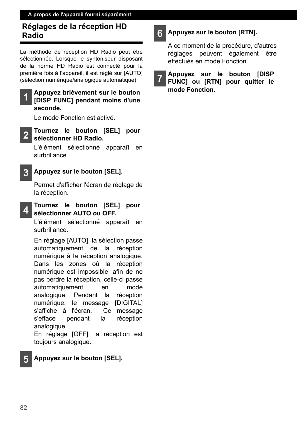 Réglages de la réception hd radio | Eclipse - Fujitsu Ten CD2000 User Manual | Page 82 / 141