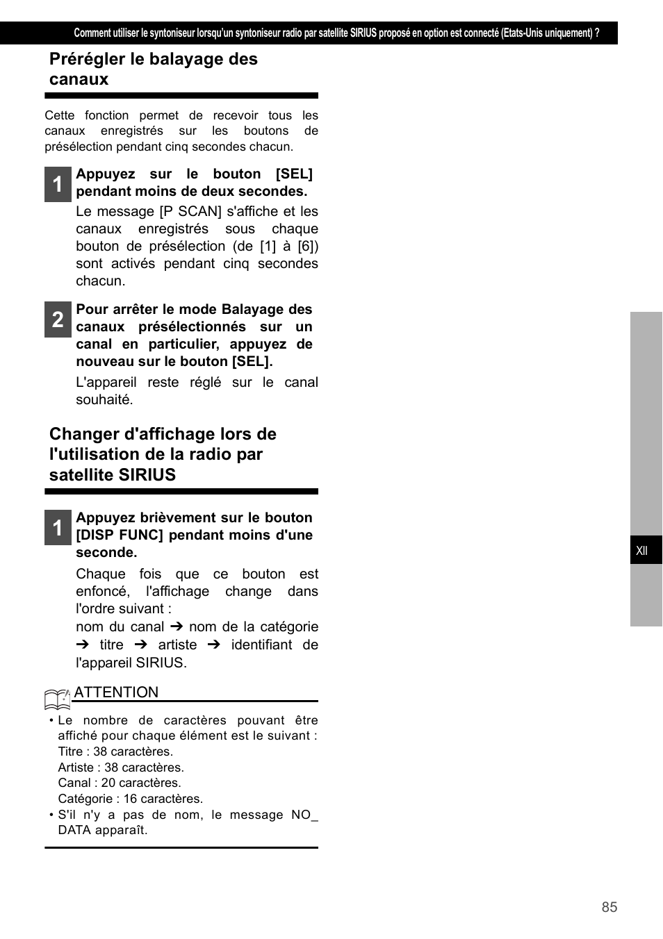 Prérégler le balayage des canaux | Eclipse - Fujitsu Ten CD2000 User Manual | Page 85 / 141