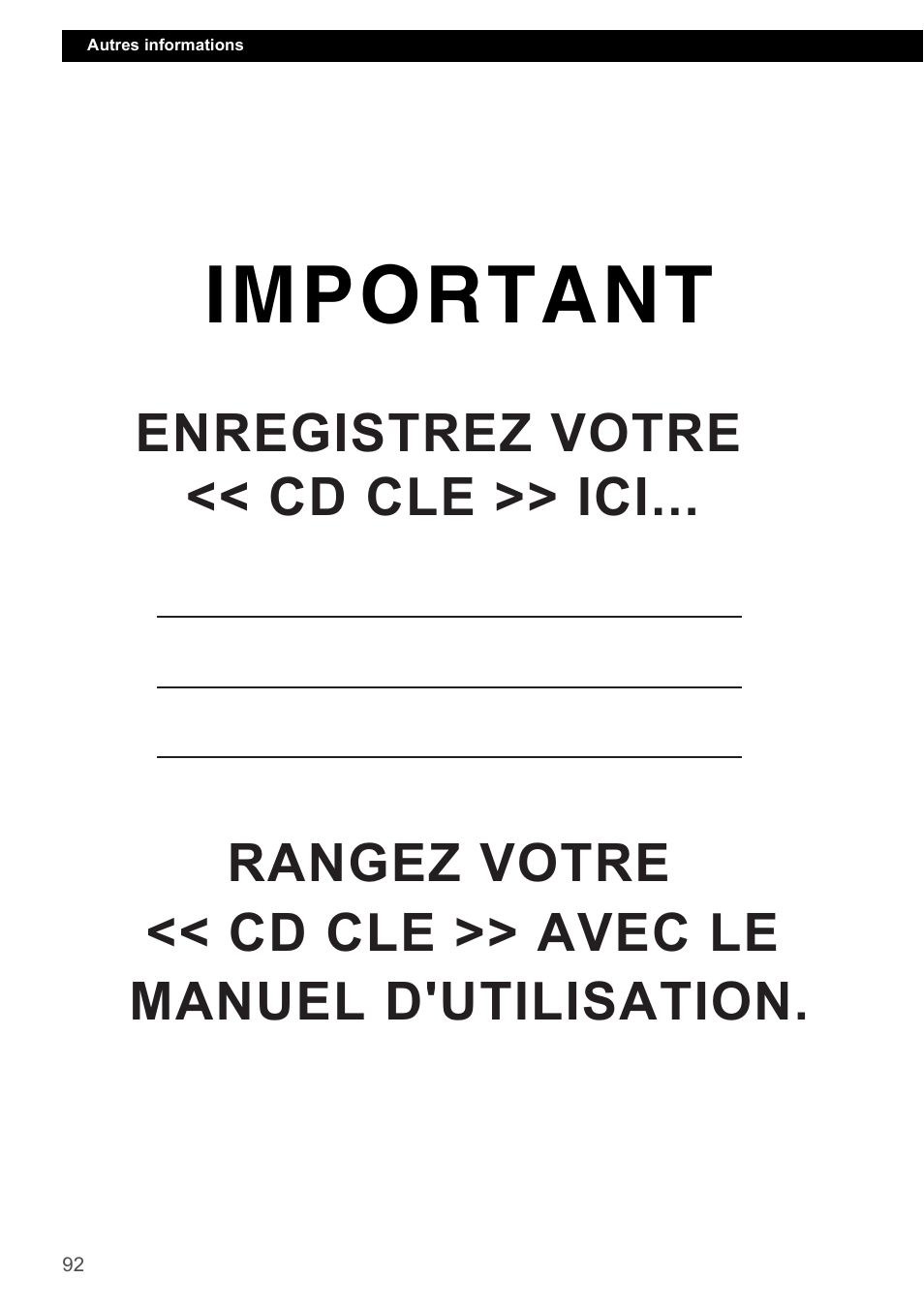 Important | Eclipse - Fujitsu Ten CD2000 User Manual | Page 92 / 141