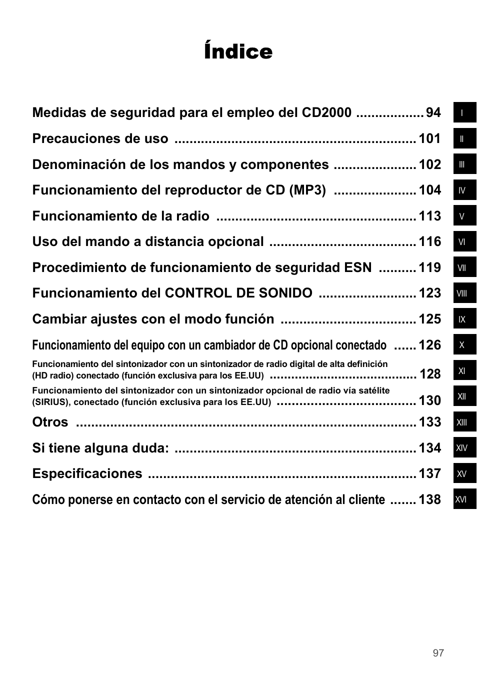 Índice | Eclipse - Fujitsu Ten CD2000 User Manual | Page 97 / 141