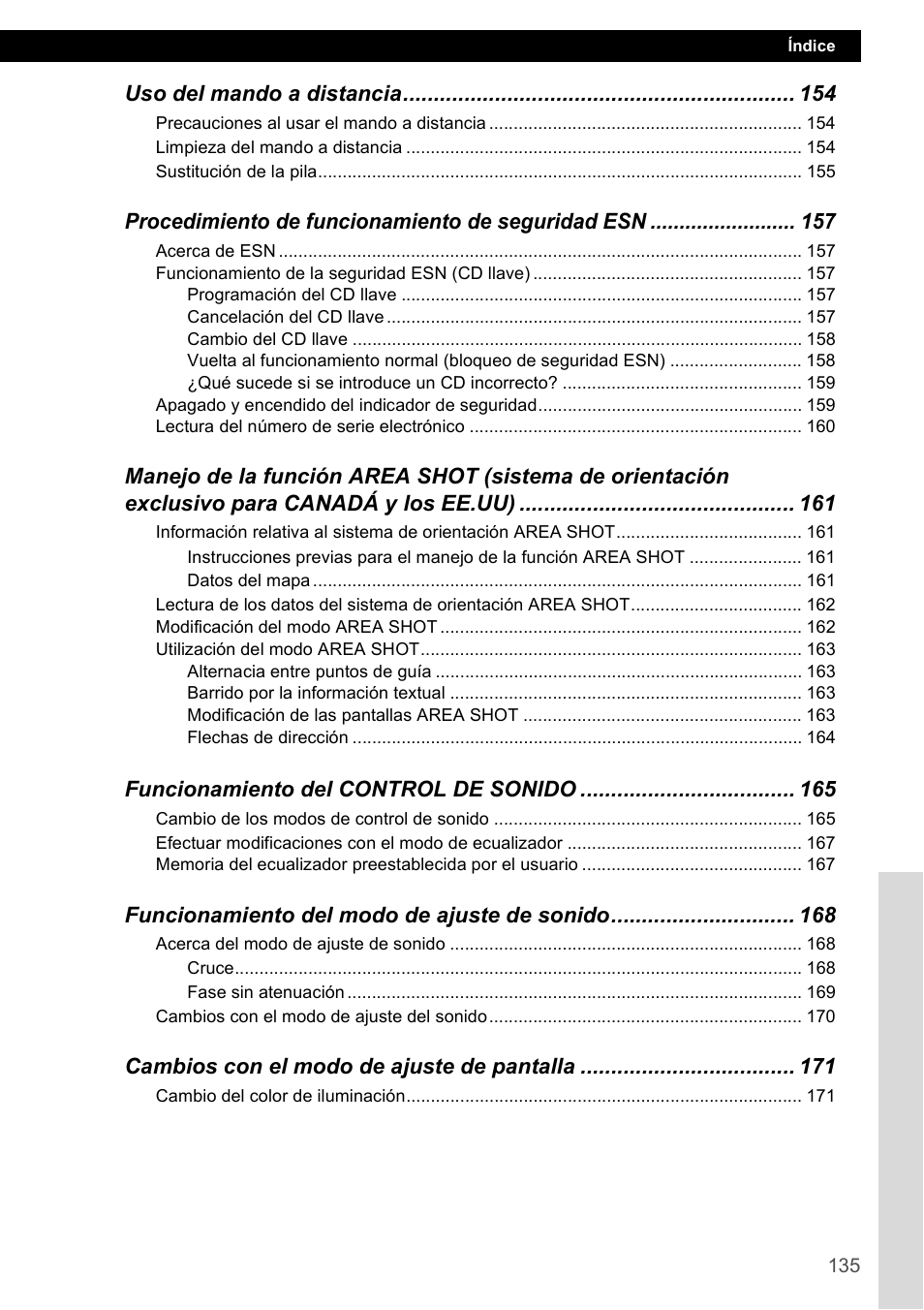 Uso del mando a distancia, Procedimiento de funcionamiento de seguridad esn, Funcionamiento del control de sonido | Funcionamiento del modo de ajuste de sonido, Cambios con el modo de ajuste de pantalla | Eclipse - Fujitsu Ten CD4000 User Manual | Page 135 / 195