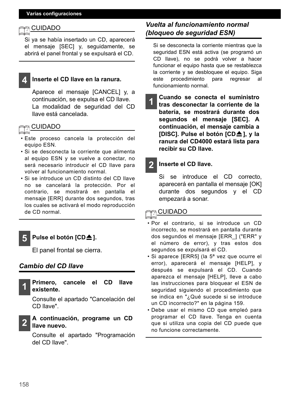 Cambio del cd llave | Eclipse - Fujitsu Ten CD4000 User Manual | Page 158 / 195