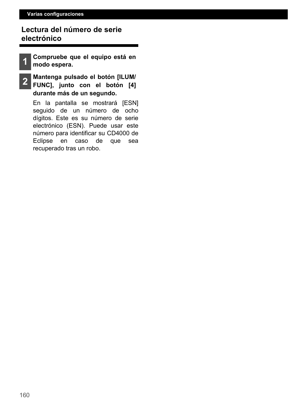 Lectura del número de serie electrónico | Eclipse - Fujitsu Ten CD4000 User Manual | Page 160 / 195