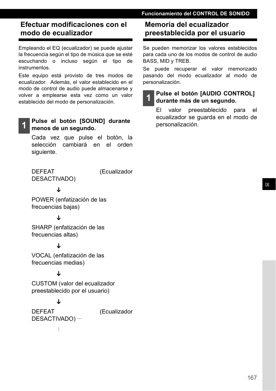 Efectuar modificaciones con el modo de ecualizador | Eclipse - Fujitsu Ten CD4000 User Manual | Page 167 / 195