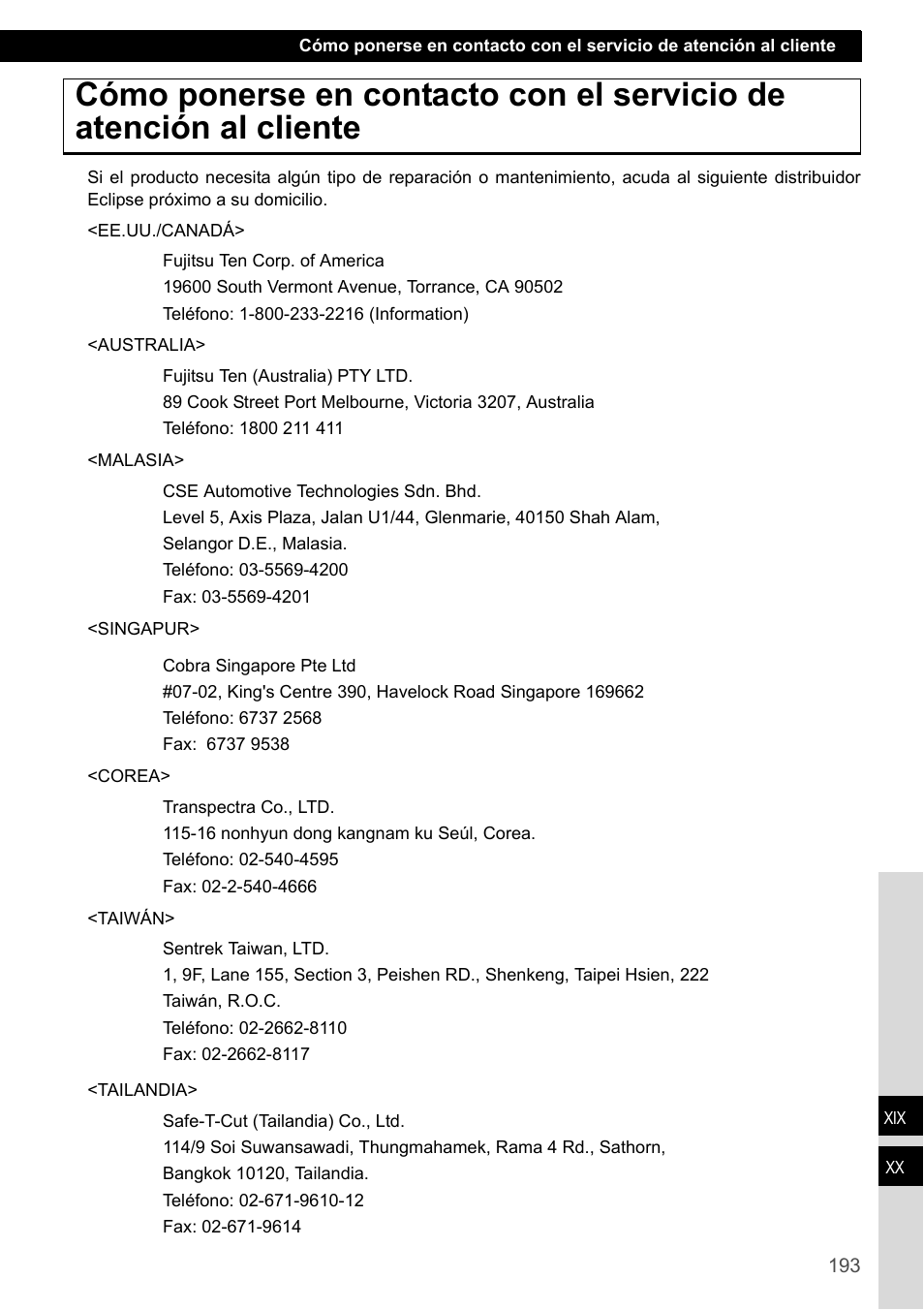 Eclipse - Fujitsu Ten CD4000 User Manual | Page 193 / 195