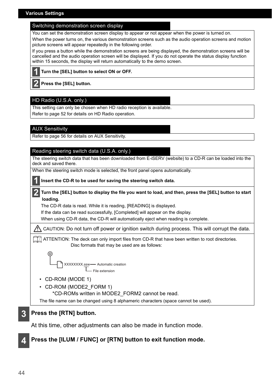 Eclipse - Fujitsu Ten CD4000 User Manual | Page 44 / 195