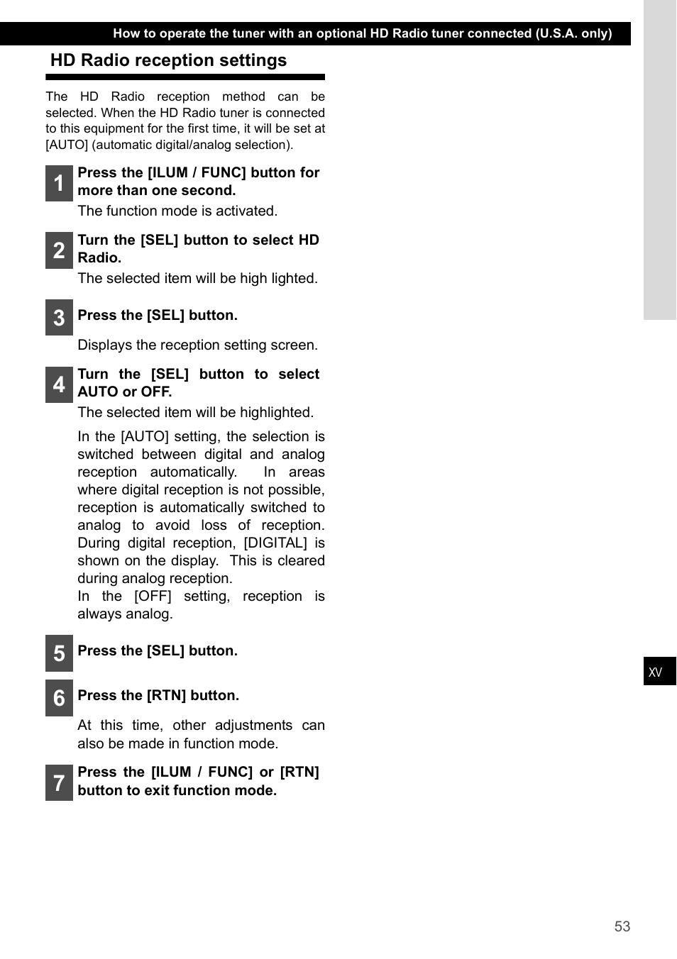 Hd radio reception settings | Eclipse - Fujitsu Ten CD4000 User Manual | Page 53 / 195
