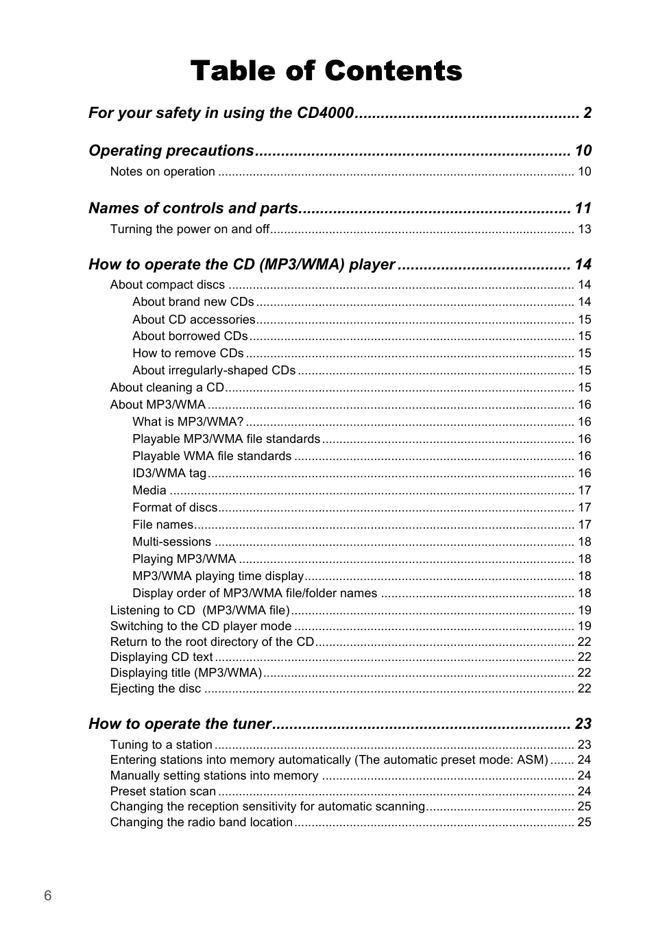 Eclipse - Fujitsu Ten CD4000 User Manual | Page 6 / 195