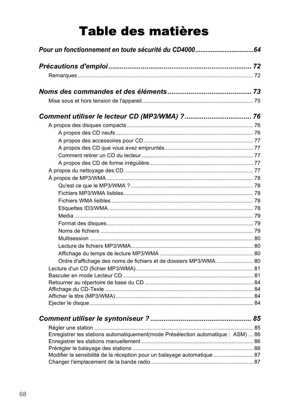 Eclipse - Fujitsu Ten CD4000 User Manual | Page 68 / 195