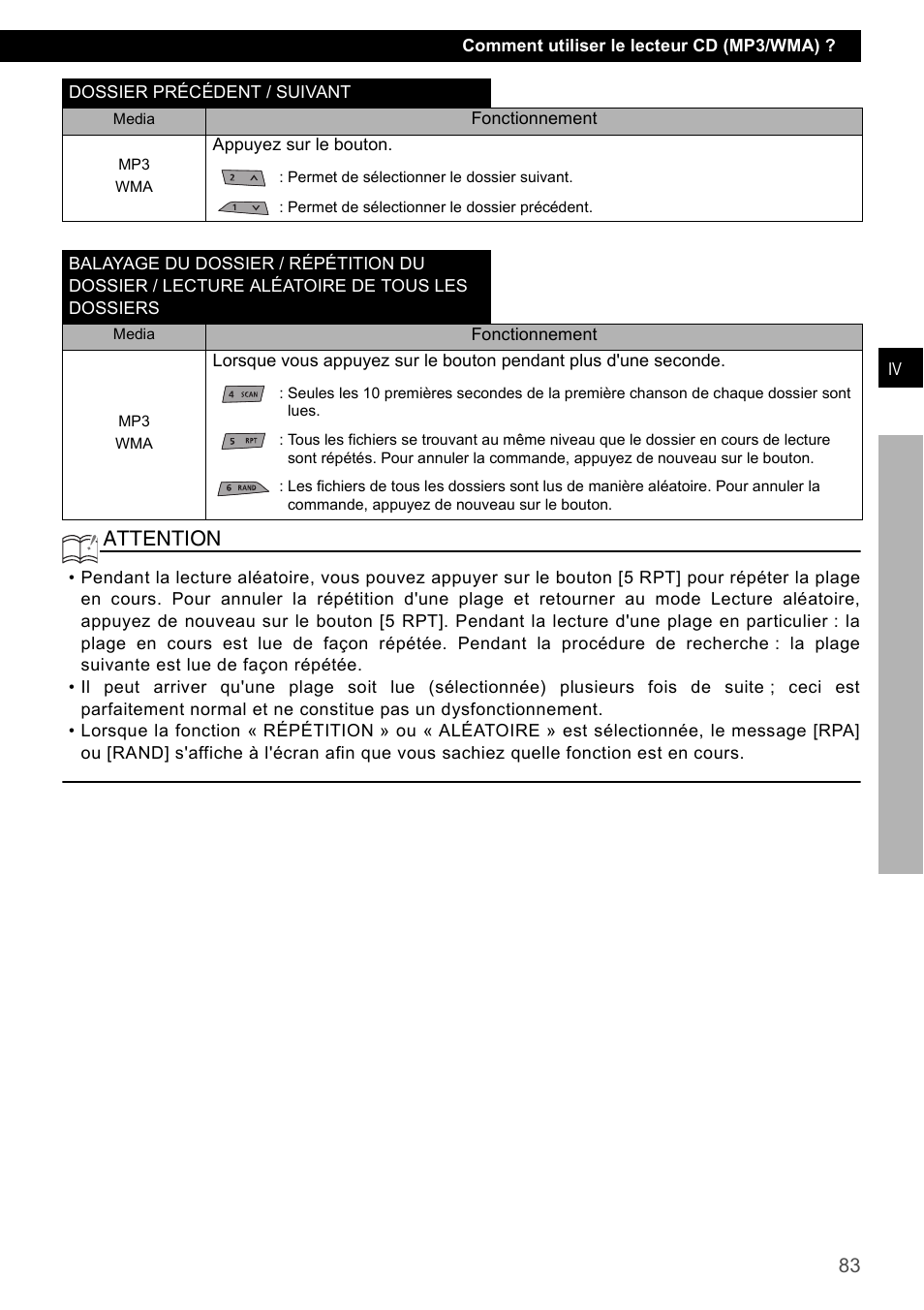 Attention | Eclipse - Fujitsu Ten CD4000 User Manual | Page 83 / 195