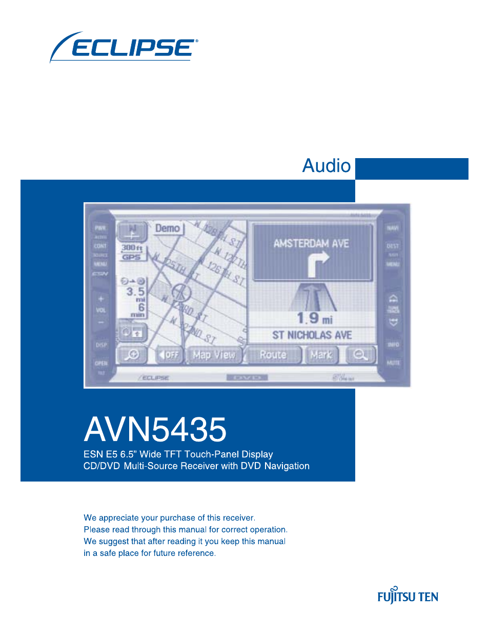 Eclipse - Fujitsu Ten AVN5435  EN User Manual | 122 pages